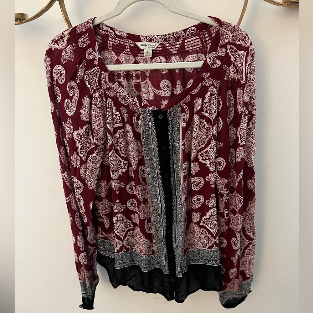 LICKY Paisley XL Long Sleeve Blouse